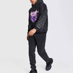 Vente en gros d'un fabricant d'articles frais Survêtement délavé à l'acide Vêtements décontractés Produit tendance Survêtement de sérigraphie pour hommes - Product Image 1