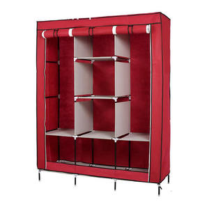 Armoire de rangement pour vêtements Myrva Armable en tissu non tissé, 5 niveaux, sur pied, avec structure en acier rectangulaire moderne - Product Image 3