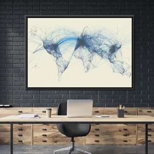 Elegant Air Traffic Flight Canvas Print - Modern Aviation Decor,1P:Black <b>Framed</b> - Product Image 1