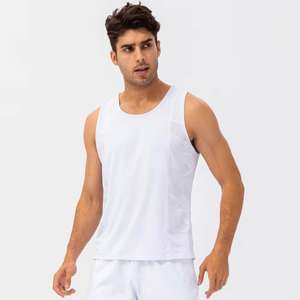 Hip Lift Spring Men's tank <b>Top</b> <b>Loose</b> T-shirt Breathable Quick-drying Gym Wear Outdoor Running Shoulders Yoga Men's <b>Vest</b> - Product Image 5