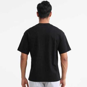 T-shirt épais 100% coton avec logo personnalisé streetwear unisexe à épaules tombantes et motif imprimé, vente en gros - Product Image 3