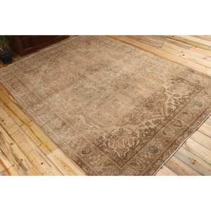 6,9x9,1 ft Vintage Turkish Rug, Large Rug, <b>Brown</b> <b>Wool</b> Rug - Product Image 4