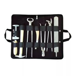 Fabricant sur mesure, kit d'outils OEM de haute qualité, kit d'outils de maréchal-ferrant, kit d'instruments de 7 pièces avec portefeuille en cuir - Product Image 5