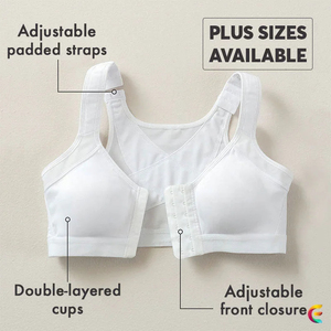 Soutien-gorge sans fil à fermeture frontale pour femmes de 18 heures Soutien-gorge de posture à fermeture frontale Couverture complète Dos Support réglable Tous les jours Confortable Non rembourré - Product Image 6