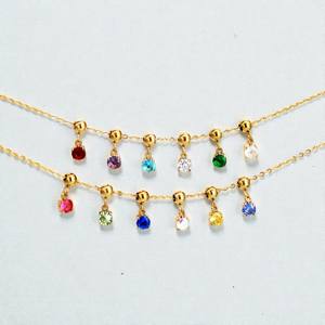 Dijes Colgantes de Piedra Natalicia de Cuarzo Zafiro Chapados en Oro |   Dijes de Plata de Ley 925 con Piedras Preciosas para la Fabricación de Joyas - Product Image 2