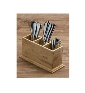 Soporte para cubiertos de madera hecho a mano de gran calidad, diseño Vintage, soporte para cubiertos de 2 secciones para mesa, soporte decorativo para cubiertos - Product Image 3