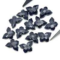 Perles sculptées en pierre de soleil noire en forme de papillon, 14x10mm, breloques papillon en pierre précieuse sculptées à la main, perles insectes sculptées pour la fabrication de bijoux