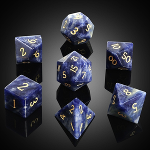 Dados de Piedra de Alta Calidad, Sodalita, Cristal Natural, Piedras Preciosas de Sanación Reiki, Dados de Piedra Grabados Personalizados, Piedra de Cristal Vikinga - Product Image 4