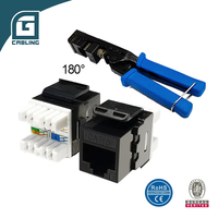 Gcabling 10gbps Rj45 acoplador Modular Conector Jack Keystone categoría 6a Din Rai Keystone Jack Multi colores CAT 6a acoplador