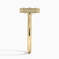 Élégante bague de fiançailles solitaire en diamant de laboratoire taille émeraude de 2,0 carats avec halo caché, certifiée IGI, clarté VVS-VS, or massif 14K