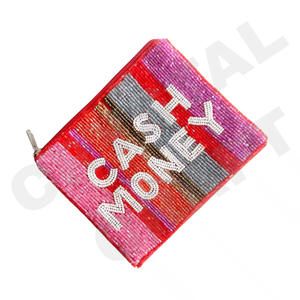 LSU geaux Tigers Design Pochette à monnaie en perles de rocaille personnalisée Portefeuille magnifique porte-monnaie avec accessoires à la mode - Product Image 5