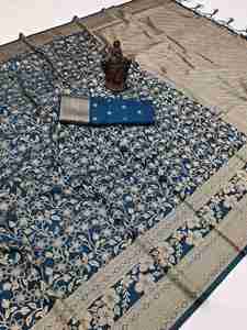 Vêtements occasionnels Soft Khadi Georgette Avec Tissage Travail Saree Femme Mode Vente en Gros Usine Fabricant et Fournisseur - Product Image 3