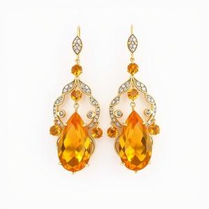 ต่างหูห้อยแฟชั่นสีเงินมาใหม่พร้อมพลอยนิลและเพชรสีเหลืองชุบทองราคาไม่แพง - Product Image 3