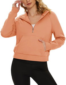 Sudadera con capucha de lana para mujer al por mayor de alta calidad, abrigos con cremallera para mujer, sudaderas de manga larga, ropa deportiva informal para correr - Product Image 5