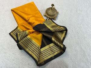 Hermosa ropa de boda Pure Semi Crepe Mysore Silk Sarees - Product Image 3