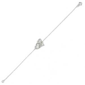 925 Sterling <b>Silver</b> Three Heart Design Chain <b>Bracelet</b> with Pen White Stone-Elegant Crystal <b>Bracelets</b> & <b>Bangles</b> - Product Image 4