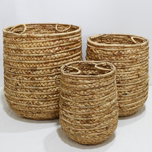 Artex Dong Thap Decorative Eco-Friendly Water Hyacinth Storage <b>Baskets</b> Woven Handmade <b>Wicker</b> Gift <b>Hampers</b> for Home Organization - Product Image 1