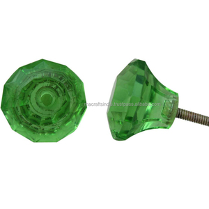 Tiradores de cristal para muebles, perillas de alta calidad para cajón antiguo, vidrio decorativo, puerta verde y blanca - Product Image 1