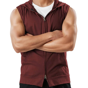 Débardeur de sport pour homme professionnel, sans manches, pour la salle de sport, l'entraînement, la musculation, vêtements décontractés, débardeur pour homme avec poches et fermeture éclair - Product Image 1