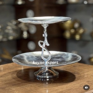 Handicraft Aluminium Nickel Plated Eco-Friendly Modern Luxury <b>Cupcake</b> <b>Stand</b> CE/EU Certified Custom Logo for Home Commercial Use - Product Image 2