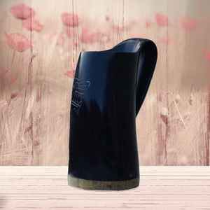 Tasse en corne de buffle de qualité supérieure, verres rustiques naturels faits à la main, tasse durable écologique, idéale pour le café, le thé, les cadeaux de whisky - Product Image 1