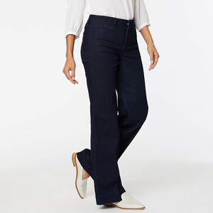 Jeans évasés décontractés pour femmes, coupe slim, denim respirant avec devant plat, service OEM pour pantalon streetwear personnalisable - Product Image 5