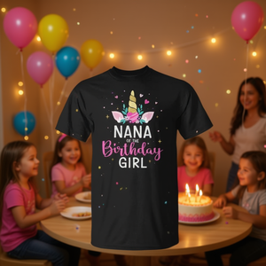 Camiseta de unicornio Nana Of The Birthday Girl, camiseta a juego para fiesta familiar - Product Image 3