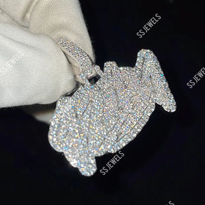 2.16Ct VVS1 Lab Grown Diamond Custom Hip Hop Letter Pendant 925 Sterling Silver Rodio Plated Iced Name Charm Collar Unisex - Product Image 5