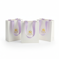 Sac fourre-tout de luxe personnalisé en papier blanc fait main de haute qualité avec cordon de serrage, recyclable, écologique, pelliculage brillant, promotionnel
