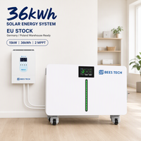 Batterie LiFePO4 36 kWh 51,2 V 720 Ah à plus de 10 000 cycles, conception compacte pour stockage d'énergie, compatible avec onduleur 15 kW pour maisonnette solaire, stock UE