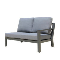 Ensemble de canapés d'angle d'extérieur OSMEN Dubbo 5 pièces, structure en aluminium, coussins, mobilier de jardin gris anthracite pour villa et complexe hôtelier