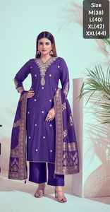 Conjunto de Kurti de Trabajo para Mujer, Diseño Moderno, Bordado de Seda Suave, Estampado en Relieve, para Fiestas y Festivales, por Fab Zone - Product Image 3