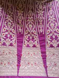 Tela de seda brocada de primera calidad para bufandas de saris Kurtis-Vestido de saris brocados impresos tradicionales-Proveedor textil al por mayor - Product Image 4