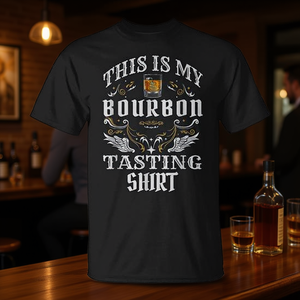 Camiseta Bourbon Tasting negra para hombre, cuello redondo, manga corta, camiseta promocional - Product Image 3