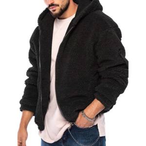 Sweat à capuche Ninja ultra doux et chaud pour hommes, pull Sherpa en coton et polyester, fermeture éclair surdimensionnée, nouveau style de mode - Product Image 2