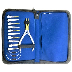 Professional Stainless Steel Hair Extension & <b>Beading</b> Tool Kit Set with Plier and <b>Needle</b> for Hand Tied Extensions - Product Image 5