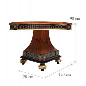 Mesa de Entrada Clásica de Lujo con Diseño de Latón y Madera - Product Image 3