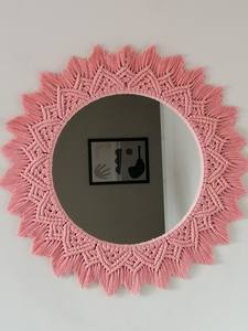 Macramé miroir mural fait à la main tissé produit pour la décoration intérieure miroir mural suspendu au prix de gros avec le meilleur produit de qualité - Product Image 2