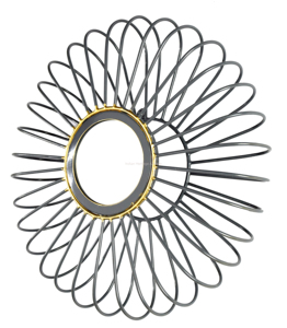 Miroir décoratif mural en métal doré élégant et stylé, à rayons métalliques, luxueux, complexe, fait à la main, durable, rond, pour les murs de style Art déco - Product Image 3