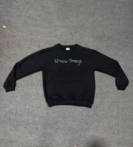 เสื้อสเวตเตอร์แขนยาวแบบปักสำหรับทุกเพศเสื้อสเวตเตอร์คอกลมแขนยาวผ้าคอตตอนสีพื้น - Product Image 1