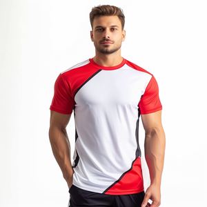 Impression par sublimation personnalisée T-shirt à manches courtes pour hommes 100% polyester tricoté style sportif Design vierge - Product Image 5