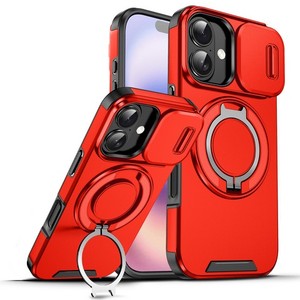 Funda con Anillo Magnético Giratorio y Cubierta para Cámara para iPhone 17 2025, Roja - Product Image 1