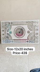 Espejo de pared BLANCO arte hecho a mano RFD Lippan arte de pared para diseñador de interiores y decoraciones de pared ofertas en venta al por mayor - Product Image 6