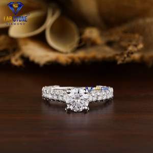 Anillo de diamante de corte redondo TDW 2,35 oro blanco Multi Pave ajuste Hpht/Cvd Diamond Lab Stone - Product Image 1