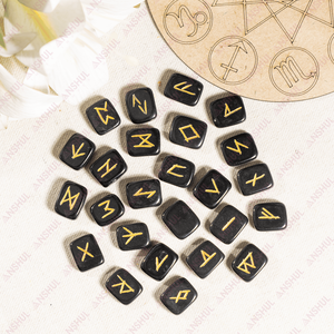 Juego de Runas de Jaspe Negro de Moda al por Mayor, Cristal Natural Curativo para Decoración y Meditación - Product Image 2