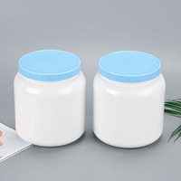 Pot en plastique HDPE 2000 ml à large ouverture avec couvercle à vis, estampage or, emballage personnalisé, vente en gros d'usine, conception d'étiquettes, cosmétiques, aliments, OEM