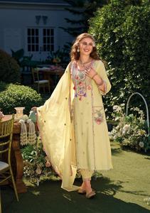 Belle tenue pur coton Kurti Pant & Dupatta avec Fancy Therd Mirror et main Kantha accessoire travail achats en ligne inde - Product Image 2