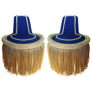 Hombreras de Venezuela con Flecos de Cordón Plateado, Bordadas de Alta Calidad, para Coser en Uniformes, Hombreras de Cuerassier de Venezuela - Product Image 2