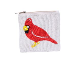 Stylish Ladies Party <b>Beaded</b> Coin Purse Small Square Design Red Peacock Kids Wallet Colorful Fabric Purses Zipper Closure Latest - Product Image 1