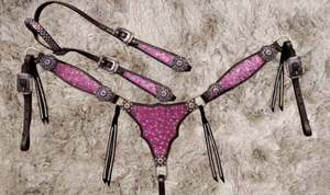 Luxury Premium Western Horse Tack Set Logotipo personalizado Pecho de cabeza para montar Caballo de tiro completo Hecho de cuero de alta calidad - Product Image 2